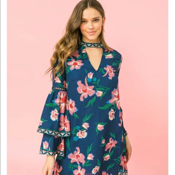 Flying Tomato Choker Neck Shift Dress - Picture 9 of 9